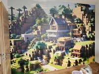 Minecraft-stil Bergsiedlung