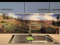 Selbstklebende Küchenwand mit Reisterrassen-Design