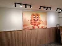 Wandbild auf Leinwand - Glückliche Waffel